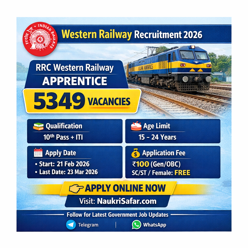 RRC Western Railway Apprentice Recruitment 2026