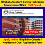 UPSSSC Assistant Boring Technician Recruitment 2026